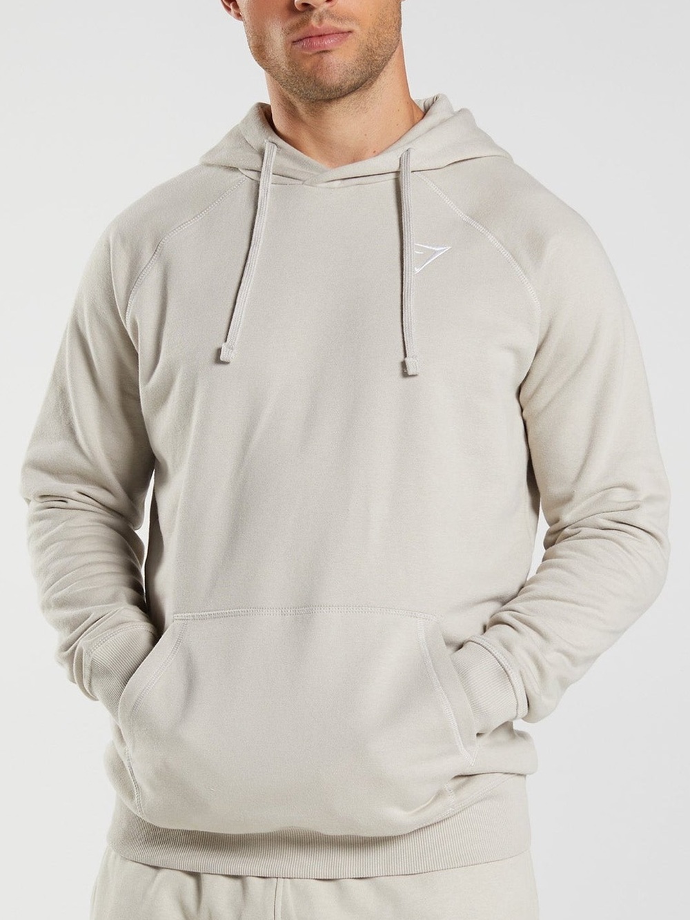 Gymshark Crest Hoodie in a stone grey Size M
